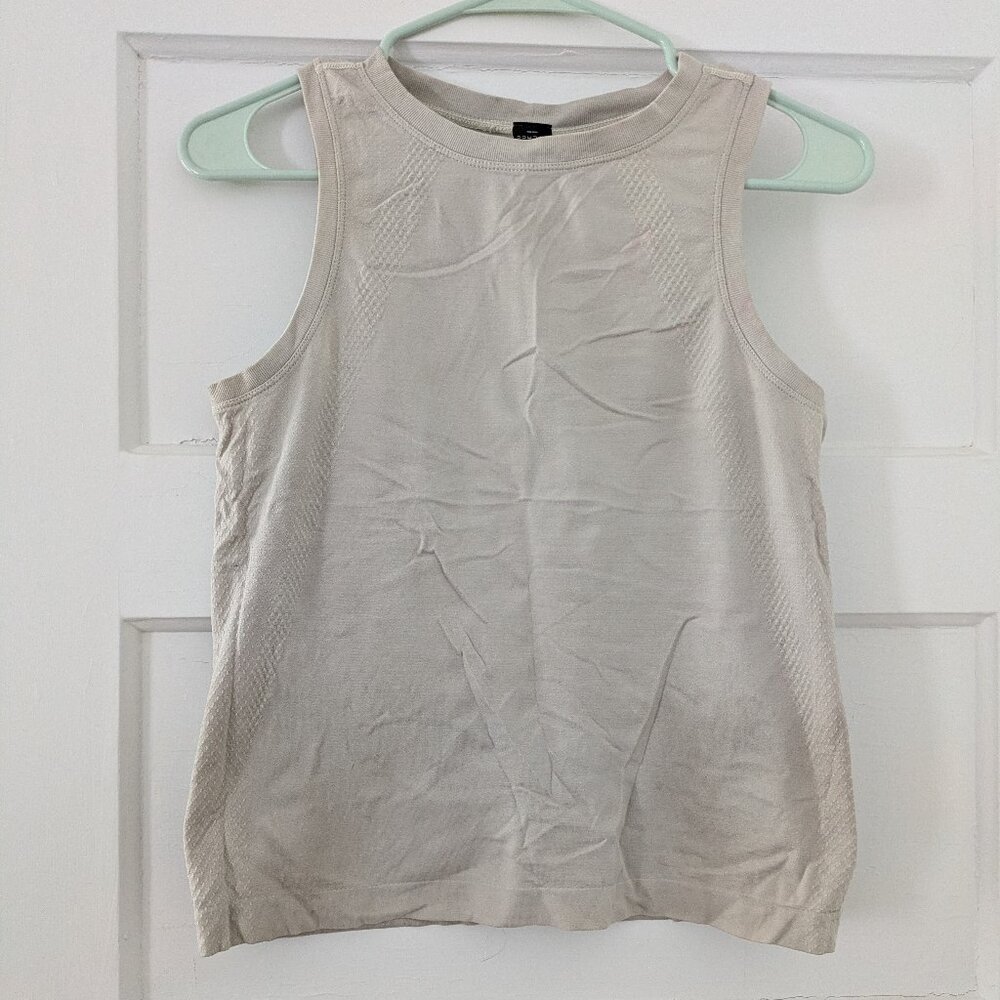 Athletic tank top in off white XS